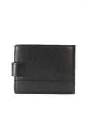 Black men's leather wallet PORMS-0011B-99(W25), back view of the product on a white background.