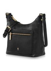 Black leather women's hobo style handbag TORES-0957-99(Z23)-02