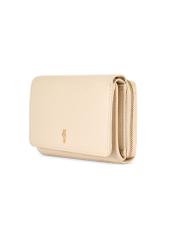Large cream leather women's wallet PORES-0801R-0B(W26), diagonal product view on white background.