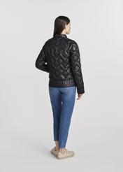 Black quilted transitional jacket for women KURDT-0440B-99(W25)-04