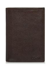 Brown leather unbuttoned men's wallet PORMS-0550-89(W24)-01