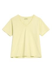 Light yellow basic women's T-shirt TSHDT-0120-2A(W26) - front product view, on white background.