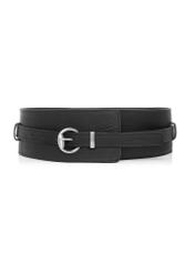 Black leather women's belt 2in1 PASDS-0314-99(Z24)