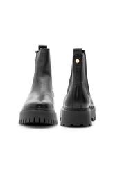 Women's black Chelsea boots BUTYD-1182-99(Z25) - front and back view of the product on a white background.