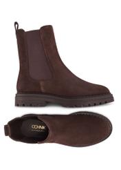 Women's brown suede Chelsea boots BUTYD-1010-1I(Z26) - top view of the product on a white background.