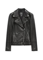 Women's leather jacket in black KURDS-0184-99(KS)