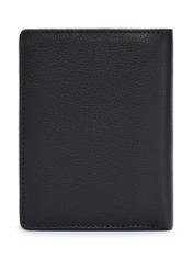 Black men's leather wallet PORMS-0632A-99(Z25), product view from the back on a white background.