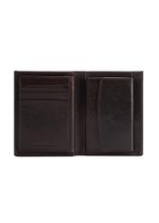 Chocolate-colored leather men's wallet PORMS-0673-90(Z25), product view from the inside on a white background.