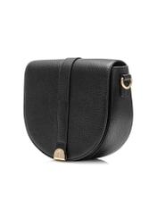 Black leather semicircular handbag TORES-0979C-99(W25)-02