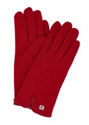 Dark red women's wool gloves REKDT-0027A-4C(Z26), front product view on white background.