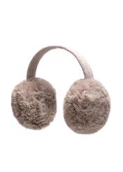 Beige women's earmuffs NAUDP-0003-82(Z25), diagonal product view on white background.