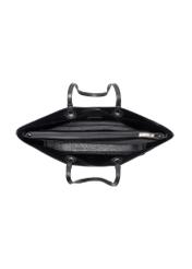 Black grained shopper bag TOREC-1252-9I(Z26), product view inside on white background.