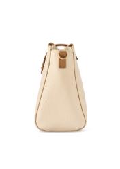 Cream leather shoulder bag TORES-1275-0B(W26) - side view of the product, on a white background.