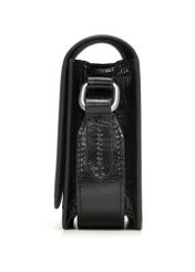 Black elegant leather women's handbag TORES-1356-9F(Z26), side product view on white background.
