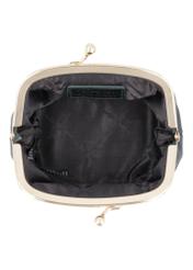Green women's leather coin purse PORES-1031-8C(Z26), interior view on a white background.