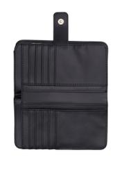 Black women's wallet with monogram POREC-0391A-9P(Z26), product view inside on white background.