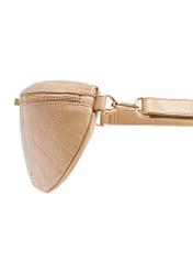 Quilted beige women's waist bag TOREC-0878B-81(Z25), product view from the side on a white background.