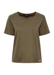 Khaki women's basic t-shirt TSHDT-0120-54(W25), front product view on white background.