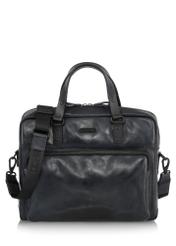 Men's navy blue leather bag TORMS-0100-69(W23)-01