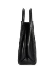 Women's leather handbag in black color TORES-1206-9I(W26), side view of the product on a white background.