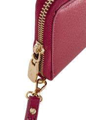 Pink leather women's belt wallet PORES-0892-34(W24)-07