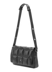 Black leather handbag TORES-1197-99(Z25), diagonal view of the product on a white background.