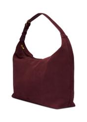Burgundy suede handbag TORES-1404-4D(Z26) - diagonal product view, on a white background.