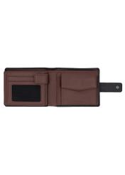 Black men's leather wallet PORMS-0719-99(Z26) - product view from above, on white background.