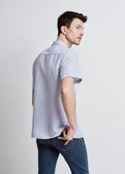 Blue short sleeve shirt for men KOSMT-0327-62(W24)-02