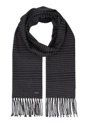 Men's scarf with a small check pattern SZAMT-0091-9B(Z26), front product view on a white background.