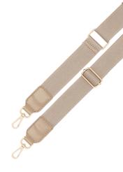 Light beige cotton women's handbag TOREN-0332-1B(W26), close-up view of the product detail on a white background.