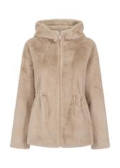 Women's zip-up fur coat with hood FUTDP-0030-81(Z23)-06