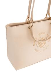 Cream embossed women's handbag TOREC-0807-12(W23)-06