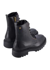 Black women's ankle boots BUTYD-1192-99(Z26), product view from the back on a white background.