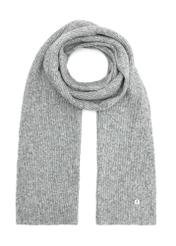 Gray women's scarf with a wool blend SZADT-0202-9B(Z26) product view from the front on a white background.