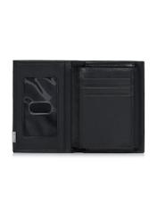 Black men's leather wallet PORMS-0145B-99(Z25), product view inside on white background.