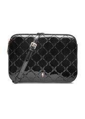 Black patent leather women's messenger bag TOREC-0205F-97(Z25), front product view on white background.