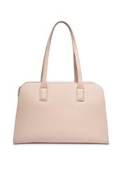 Large ecru handbag TOREC-1323-0B(Z26) - front view of the product, on a white background.