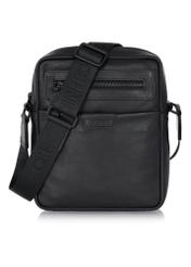 Black large leather men's postbag TORMS-0418-99(W24)-01