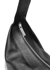 Black leather large handbag TORES-1239-99(W26), close-up of product detail, view on white background.