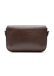 Brown leather small women's handbag TORES-1184-89(Z25), product view from the back on a white background.