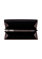 Medium women's leather wallet in light brown color PORES-1030-1G(Z26), product view inside on white background.