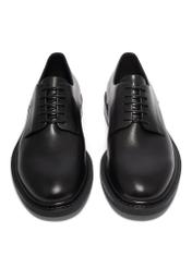 Black leather men's shoes BUTYM-0553-99(Z26), front product view on white background.