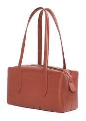 Women's leather handbag in red color TORES-1431-3D(Z26), diagonal product view on a white background.