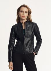 Women's leather waist jacket KURDS-0460-5426(Z23)-02