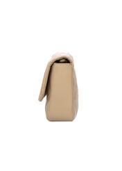 Small beige leather women's handbag TORES-1044-1B(W26), side product view on white background.