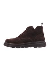 Dark brown suede men's ankle boots BUTYM-0577-1I(Z26), side view of the product on a white background.