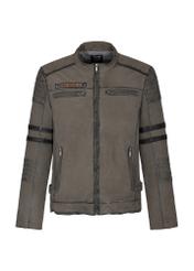 Men's grey leather pilot jacket KURMS-0334-2140(W24)-04