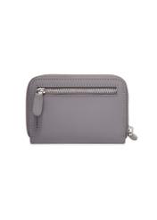 Graphite medium leather women's wallet PORES-1023-9D(Z26) - product view from the back, on a white background.