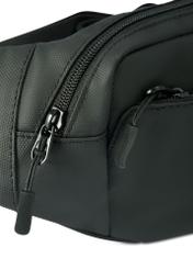 Black men's waist bag TORMN-0362-99(Z25) - close-up detail, on white background.